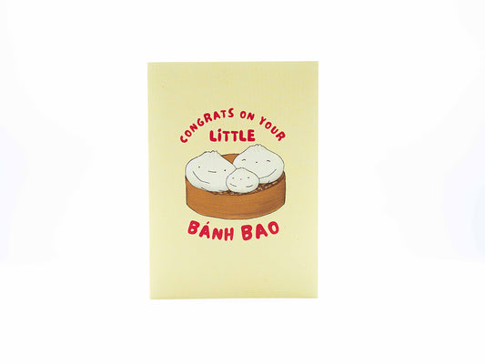 Klappkarte Dumpling "Congrats on your little banh bao"