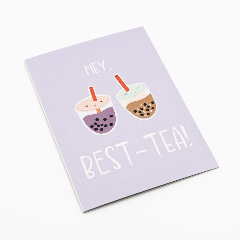 Klappkarte Bubble Tea Boba "Hey best-tea"