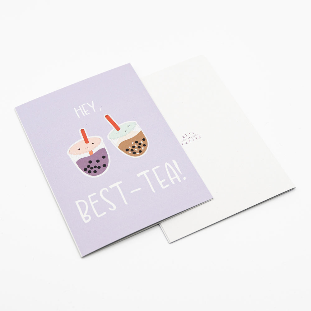 Klappkarte Bubble Tea Boba "Hey best-tea"