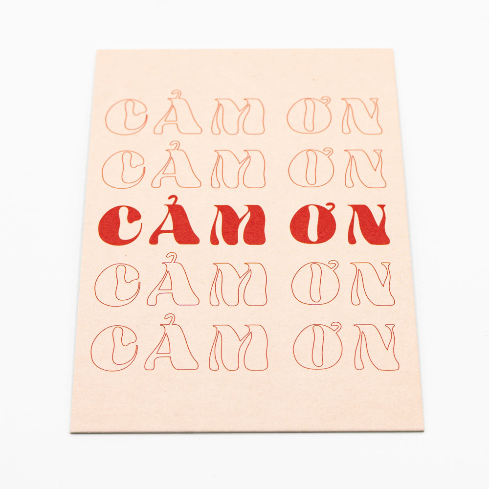 Postkarte Vietnamesisch Danke Thank you "cam on" Smiley