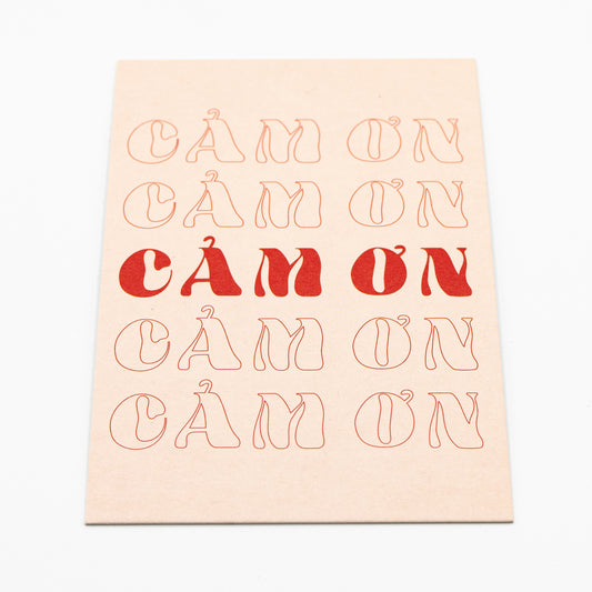 Postkarte Vietnamesisch Danke Thank you "cam on" Smiley