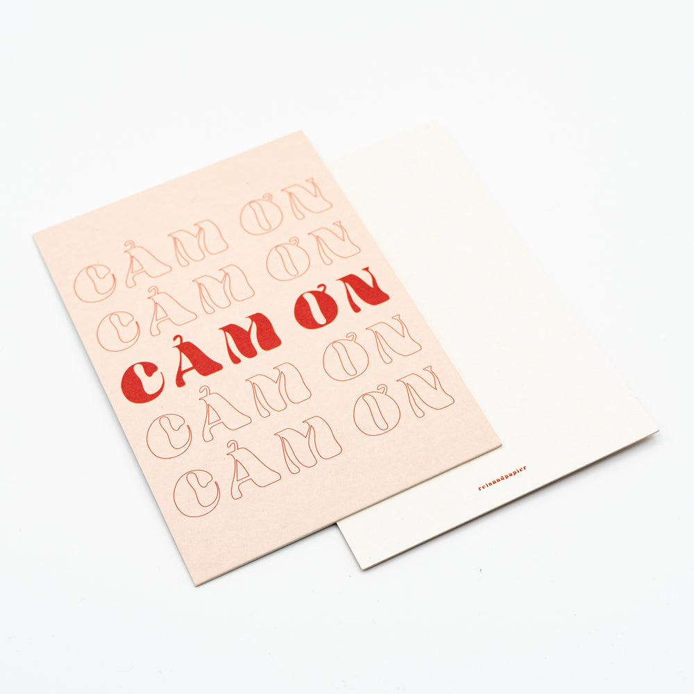 Postkarte Vietnamesisch Danke Thank you "cam on" Smiley