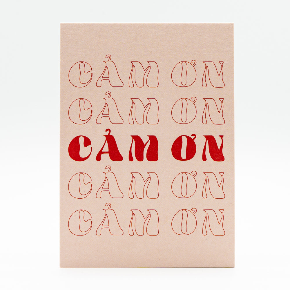Postkarte Vietnamesisch Danke Thank you "cam on" Smiley