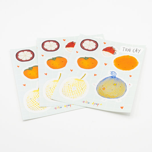 Stickerbogen asiatische Früchte