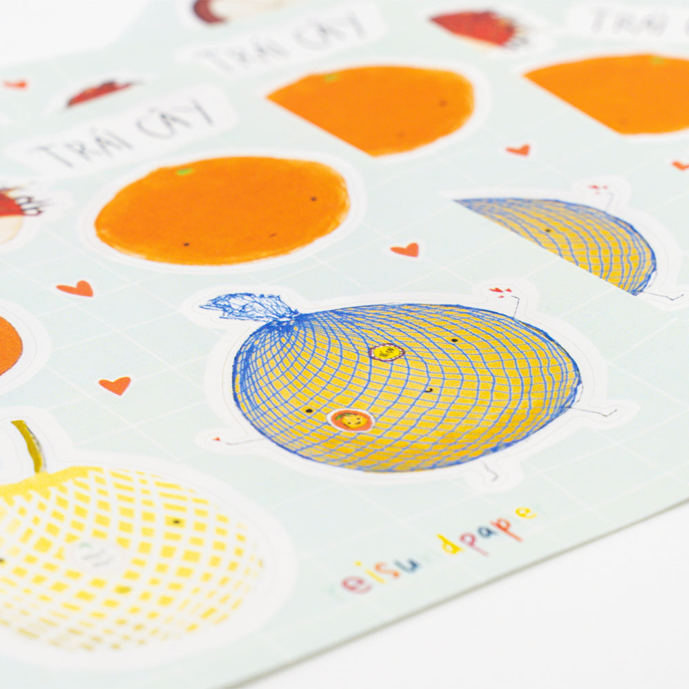 Stickerbogen asiatische Früchte